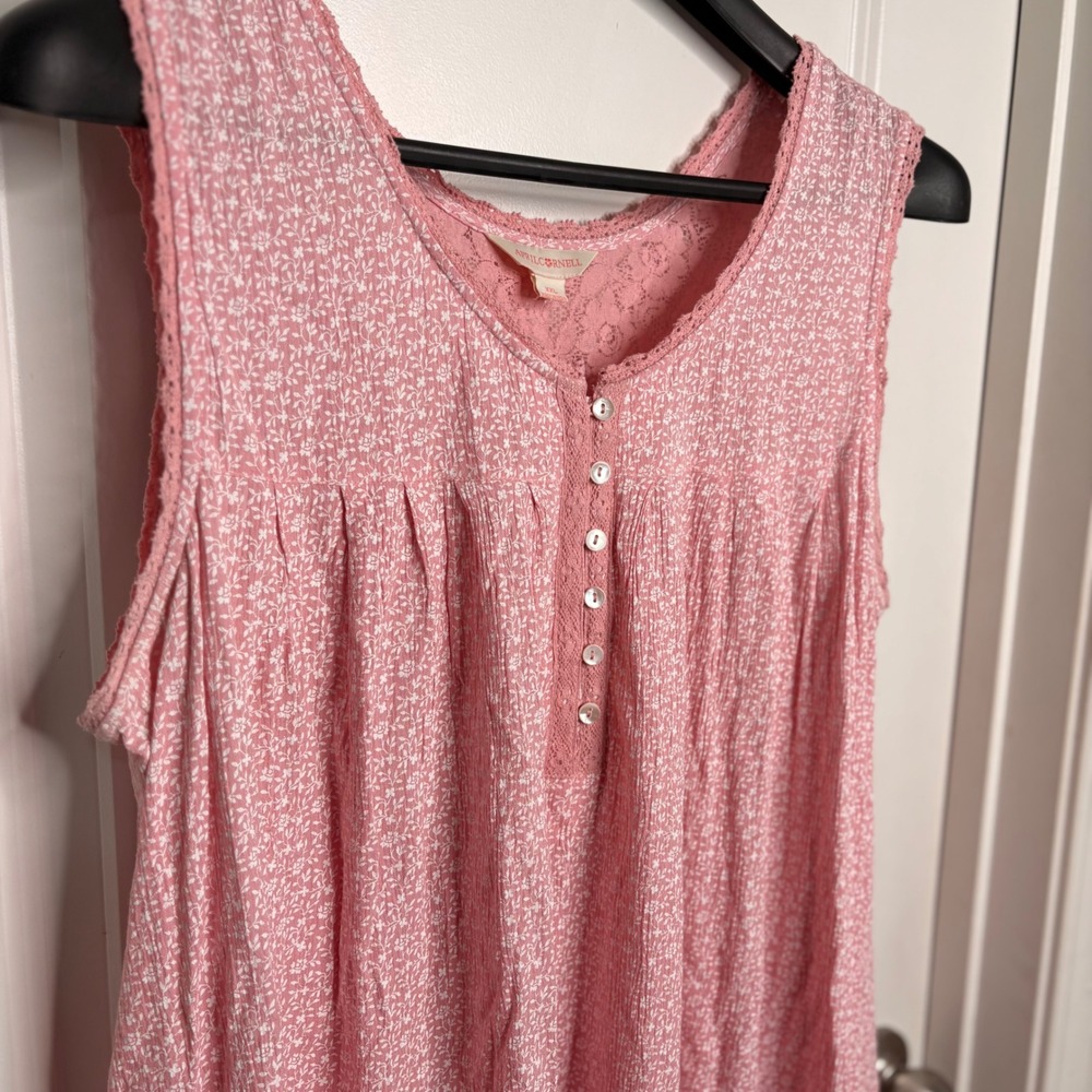 April Cornell Pink Floral Lace Nightgown XXL Sleepwear Cottagecore Prairie - Picture 2 of 6